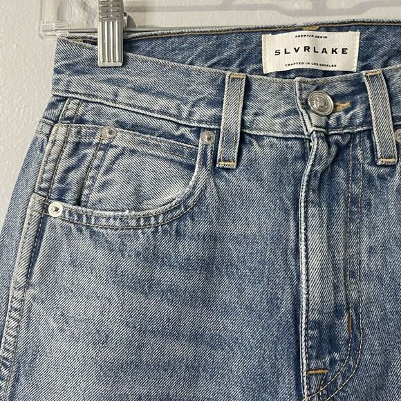 SLVRLAKE Virginia Slim Jeans in Crossroads Size 23 Distressed Denim Modern Style - Picture 3 of 15